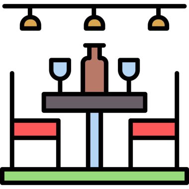 Restoran simgesi, vektör illüstrasyonu