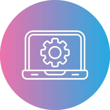 Modern dizüstü bilgisayarın vektör simgesi, teknoloji kavramı