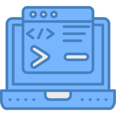 Web geliştirme programlama simgesi doldurulmuş ana hatlar biçiminde