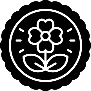 Bir çiçek simgesinin vektör illüstrasyonu