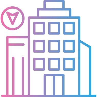 Binalar şehir simgesi - taslak biçiminde