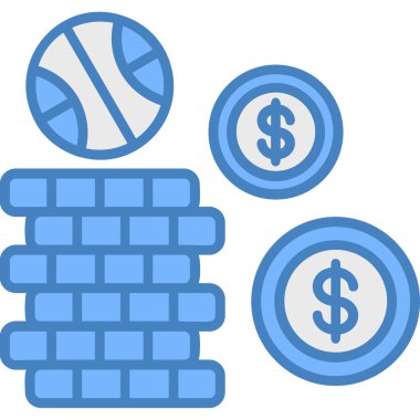 Bozuk para yığını simgesi, çizgi film biçimi