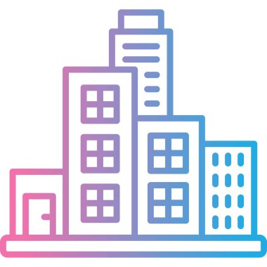 şehir simgesi vektör illüstrasyonu oluşturuluyor