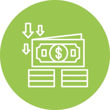 Dolar işareti vektör çizgisi simgesi, işaret simgesi, illüstrasyon