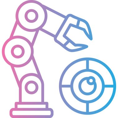 Robotik kol. Web simgesi basit illüstrasyon