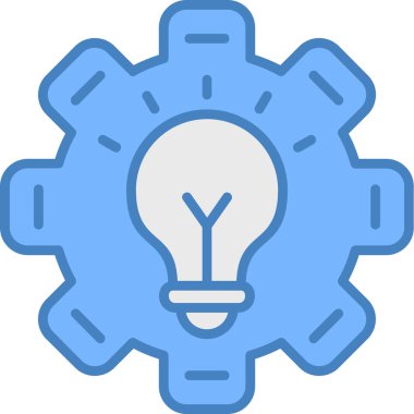 Ampul fikri dişli simgesi - taslak biçimi