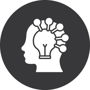 Beyin. Web simgesi basit illüstrasyon