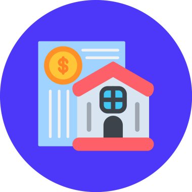 Gayrimenkul. Web simgesi basit illüstrasyon