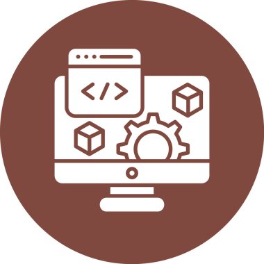 Kodlama. Web simgesi basit illüstrasyon