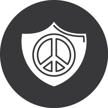 Kalkan simgesi ile barış işareti, basit tasarım