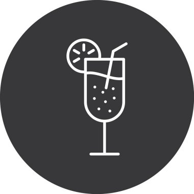 Kokteyl cam vektör ikonu tasarımı