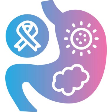 Mide ve mide ikonu. vektör illüstrasyonu