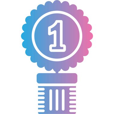 bir numaralı vektör simgesi modern biçim vektör çizimi