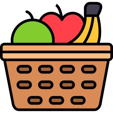 Sepet meyve ikonu - taslak biçiminde