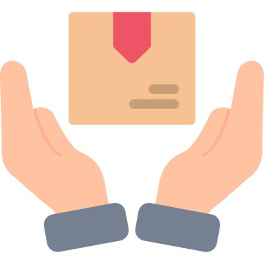 Zarf simgesi ile el, vektör illüstrasyonu