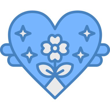 çiçek kalbi aşk simgesi - özet biçiminde