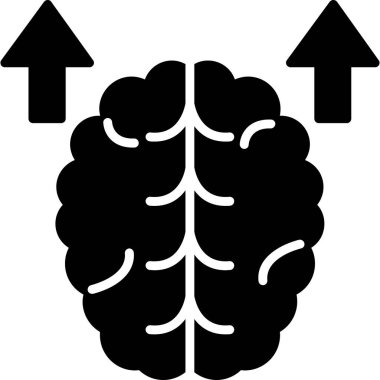 Beyin zihin simgesi doldurulmuş ana hatlar biçiminde