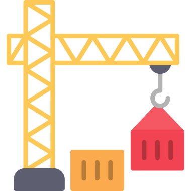 Yapı vinç yapı simgesi düz stil