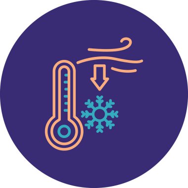 Soğuk termometre ikon vektör çizimi