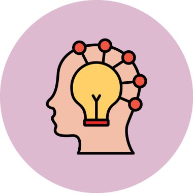 Beyin. Web simgesi basit illüstrasyon