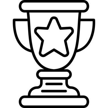 Kupa ödülü ikonu. Beyaz arkaplanda izole edilmiş web tasarımı için özet ödül vektör simgesi