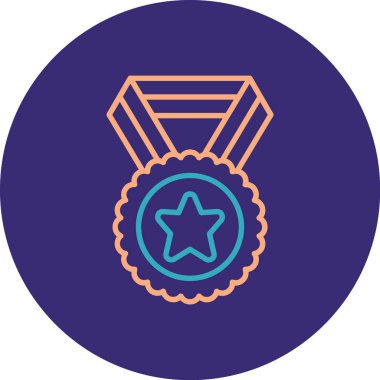 Madalya ikon vektör illüstrasyonu