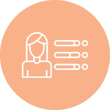 Kadın. Web simgesi vektör illüstrasyonu