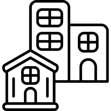 Mimari yapı şehir simgesi taslak biçiminde