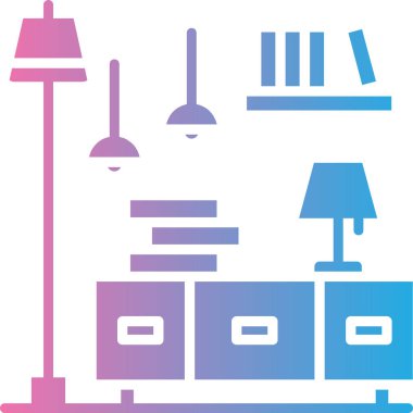 mobilya ikonu vektör illüstrasyonu