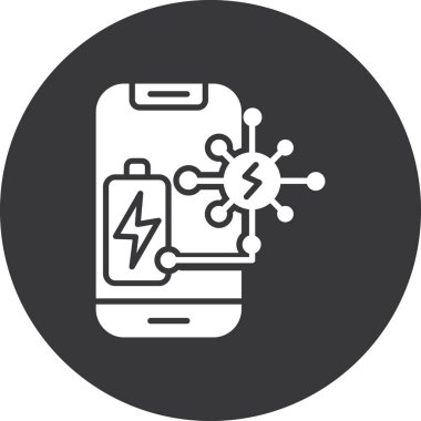 Akıllı telefon pil simgesi, vektör illüstrasyonu