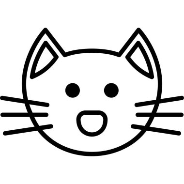 Hayvan suratlı hayvan ikonu. Beyaz arkaplanda izole edilmiş web tasarımı için hayvan yüzü kedi vektör simgesi