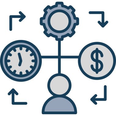 Dolar zaman vektör simgesi düzenlenebilir