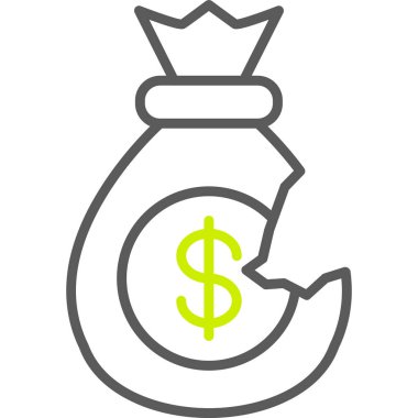 çanta para dolar simgesi taslak biçimi