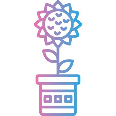 çiçek saksısı ikon vektör illüstrasyon tasarımı