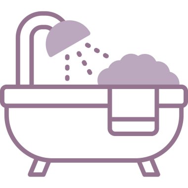 Banyo banyosu ikonu doldurulmuş taslak biçiminde