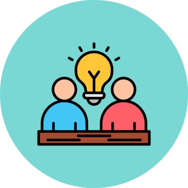 Fikir simgesine sahip iş insanları