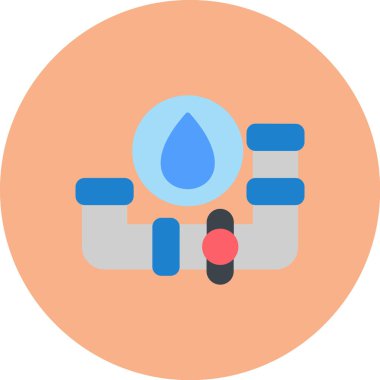 Su. Web simgesi basit illüstrasyon