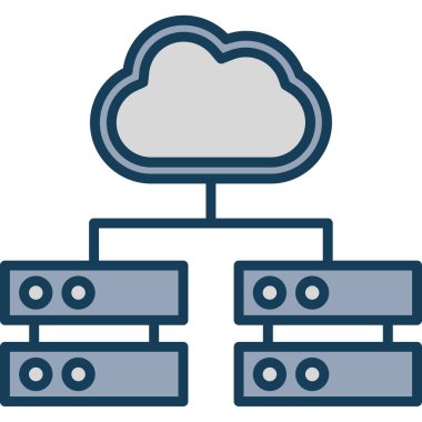 bulut sunucu düz simgesi
