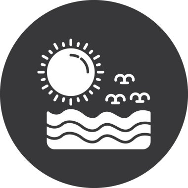 Güneşli bir su çemberinin vektör çizimi