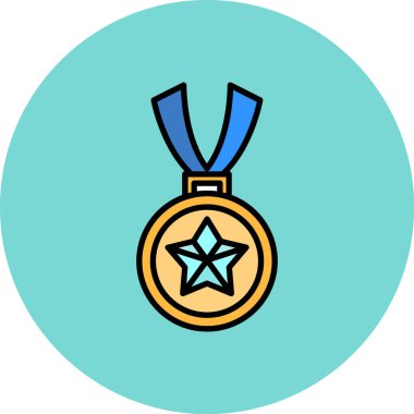 Madalya. Web simgesi basit illüstrasyon