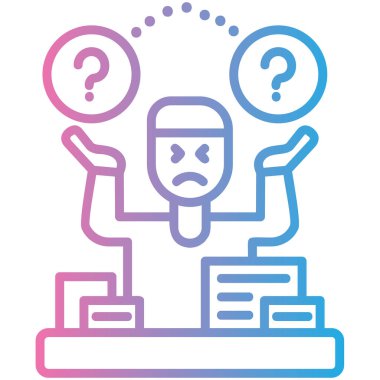 Soru işareti olan bir adamın vektör çizimi