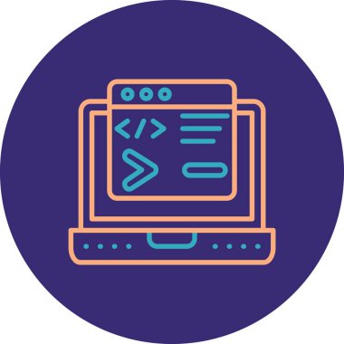 Bilgisayar simgesi. Web için vektör illüstrasyon simgelerinin basit çizimi