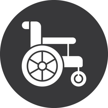 tekerlekli sandalye ikonu vektör illüstrasyonu