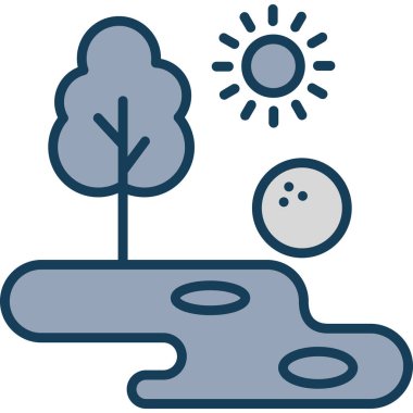 Doğa ve çevre ikonunun vektör illüstrasyonu. Web için doğa ve çevre vektörü simgesi.