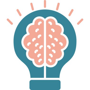 Beyin. Web simgesi basit illüstrasyon