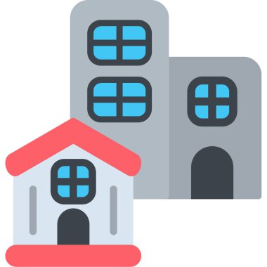 bina binası simgesi düz stil