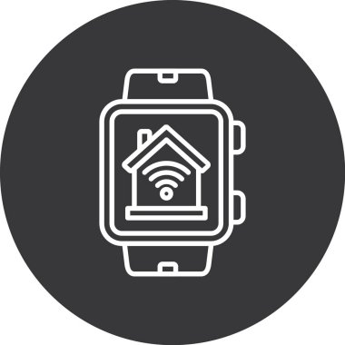 akıllı saat simgesine sahip akıllı ev