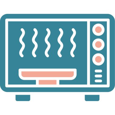 mikrodalga fırın ikonu vektör çizimi