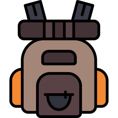 sırt çantası simgesi, vektör illüstrasyonu beyaz üzerine izole edildi