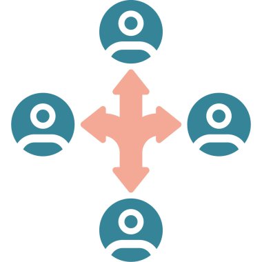 Ağ bağlantısı için iş yönetimi düz simgeleri